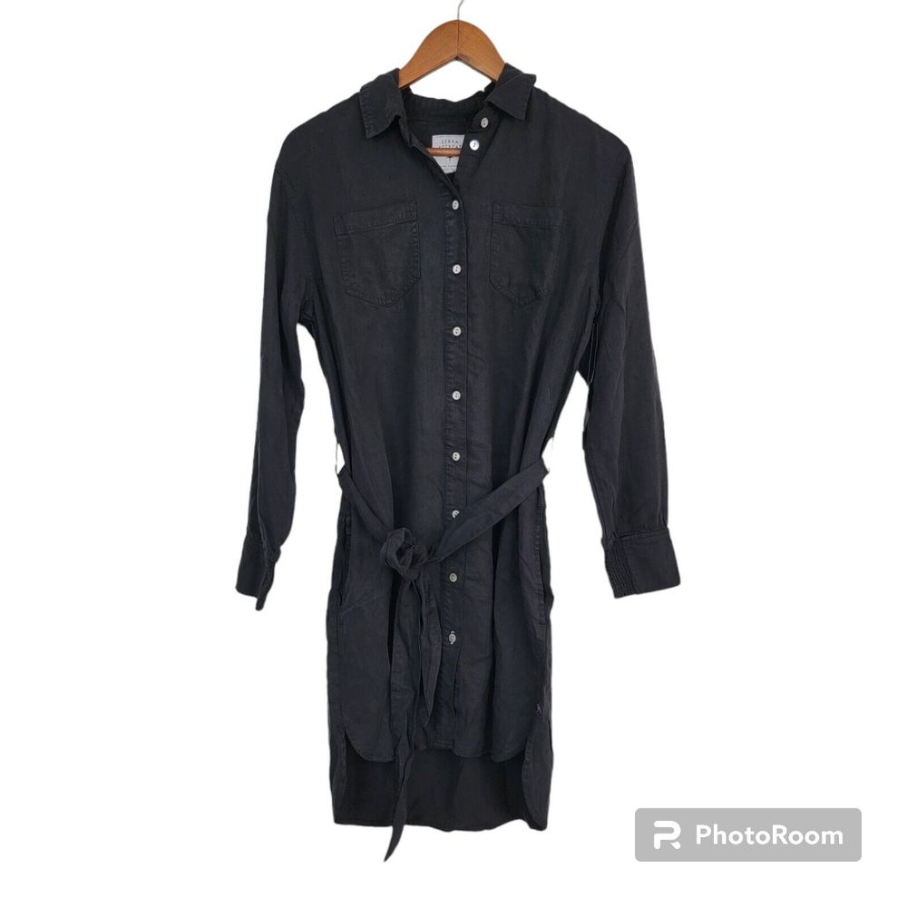 Serra Retreat XXS Shirt Dress Black Button Up Joie Rucker Paradise Cove